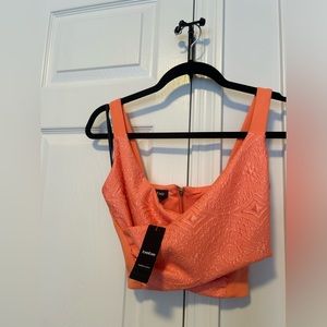 Bebe coral wrap crop tank 💕